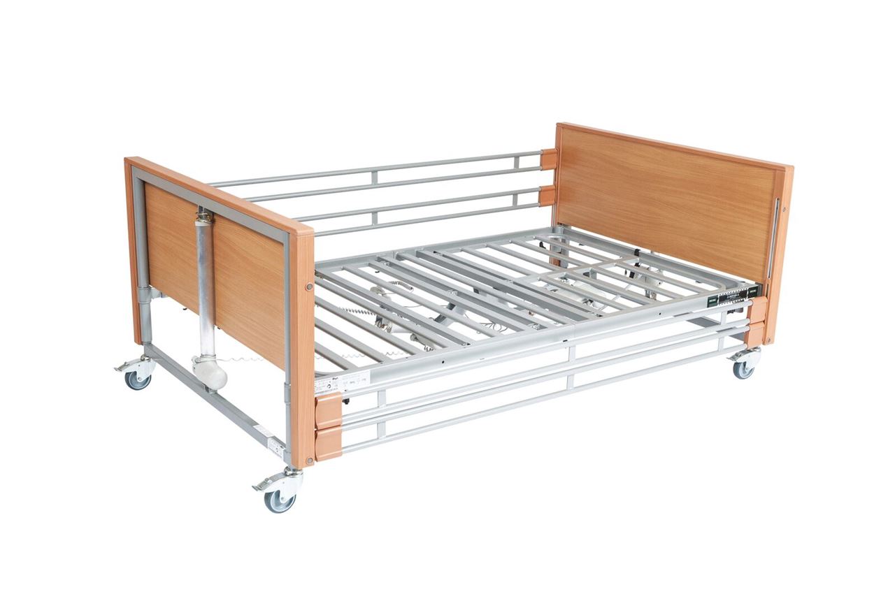Picture of Casa Med Bariatric Ultra Profiling Bed BEECH - Metal Mesh and Metal Side Rails