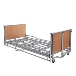 Picture of Casa Elite Home Care Bed Low in Beech with Dipped Metal Side Rail Kit - Silver