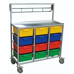 12 Tray Karri-Cart with Garment Rail (97 x 124 x 46cm)