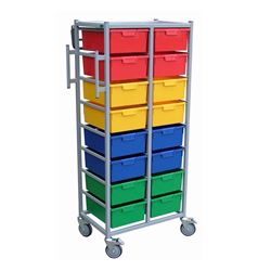 16 Tray Karri-Cart with Garment Rail (167cm x 89cm x 46cm)