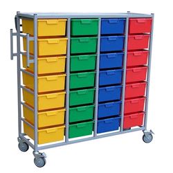  28 Tray Karri-Cart with Garment Rail (148 x 155 x 46cm) 