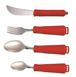 Picture of Bendable Cutlery Set of 4 (Teaspoon, Spoon, Knife, Fork) - RED