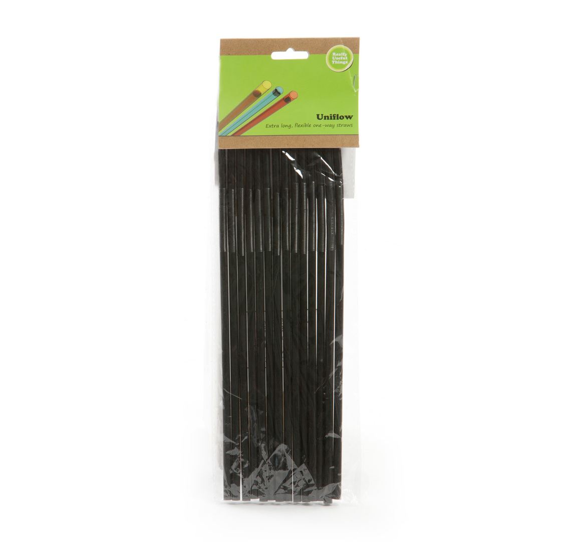 Picture of Uniflow One Way Straws 28cm (Pack of 15 - Black)