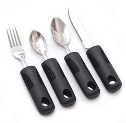 Picture of Comfort Grip Cutlery Set (Set of 4 - Knife, Fork, Dessert Spoon and Teaspoon)