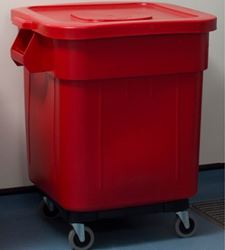Picture of Huskee Bin Red with Lid & Wheels - 57cm x 55cm x 55cm
