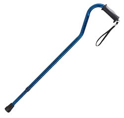 Picture of Swan Neck Walking Stick with Soft Grip - Blue Crackle