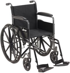 Picture of Silver Sport Steel Wheelchair 45cm (18") - Self Propel w/ Half Fold Back