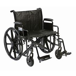 Picture of 24" Sentra Steel Bariatric HD Plus Wheelchair With Footrests in Black - Self Propel