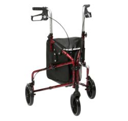 Flame Aluminium Tri-Walker with Bag - Red Flame