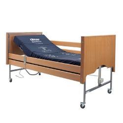 Picture of Casa Elite Care Home Bed (Covered End) Standard in Beech with Wooden Side Rail Kit