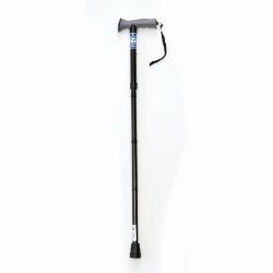 Picture of Folding Walking Stick with Gel Grip Handle - Black Plain