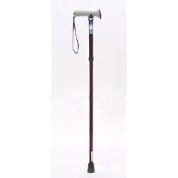 Picture of Folding Walking Stick with Gel Grip Handle - Red Crackle Pattern