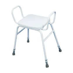 Picture of Perching Stool Foam Seat with Steel Arms - Adjustable Height (White)