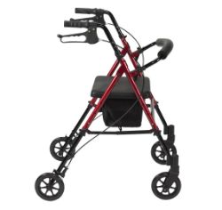 Height Adjustable Rollator with 8" Wheels (Red)