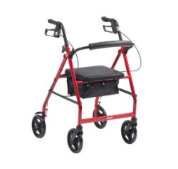 Lightweight Aluminium Rollator with 6" Wheels (Red)