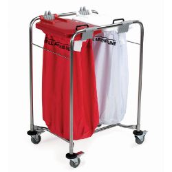 Picture of Medi-Carts - 2 Bag Laundry Trolley with White & Red Lid (93cm x 66cm x 49cm)