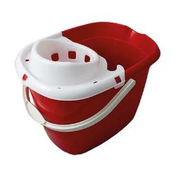 Picture of Economy Mop Bucket & Wringer (15 Litres) RED