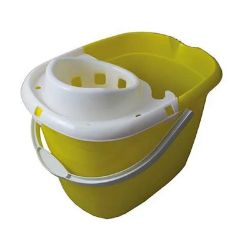 Picture of Economy Mop Bucket & Wringer (15 Litres) YELLOW