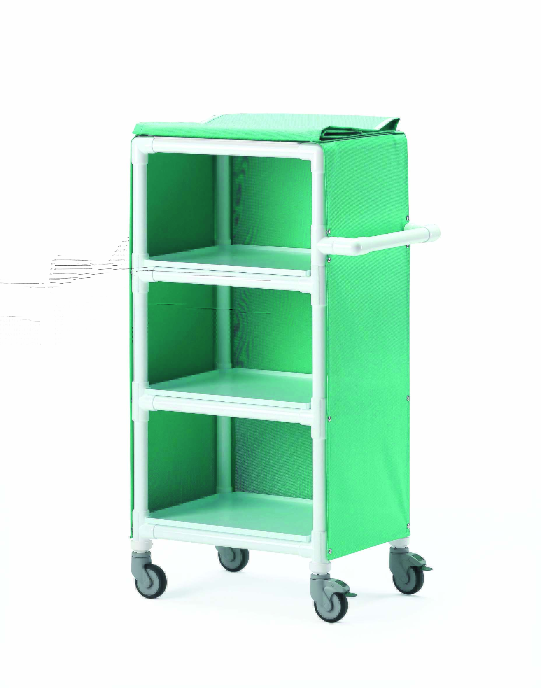 Picture of MLC Clean Linen Distribution Cart - 3 Shelves - Green Cover