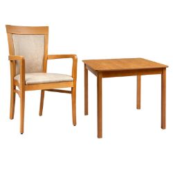 Picture of Earlwood 4-Seater Square Dining Table & 4 x Talin Chairs with Arms
