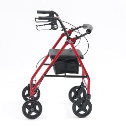 Lightweight Aluminium Rollator with 8" Wheels (Red) 