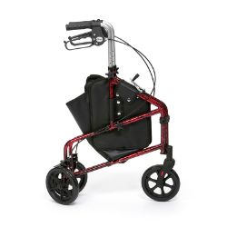 Flame Aluminium Tri-Walker with Bag - Red Flame