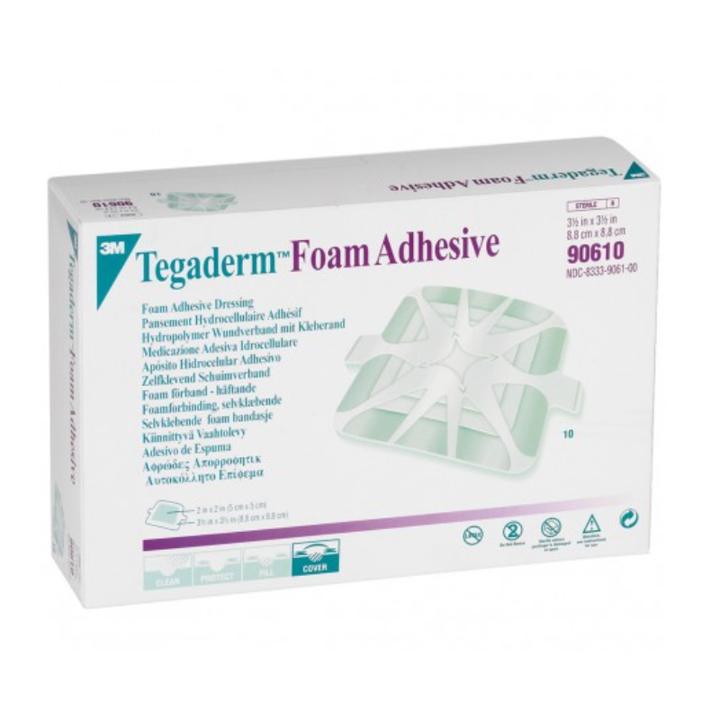 Picture of 3M™ Tegaderm SQUARE Foam Adhesive Dressing - 8.8cm x 8.8cm (10)