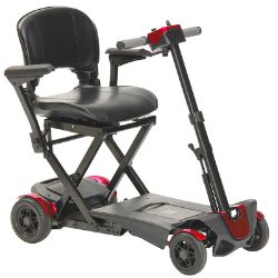 4-Wheel Auto Folding Scooter - Red