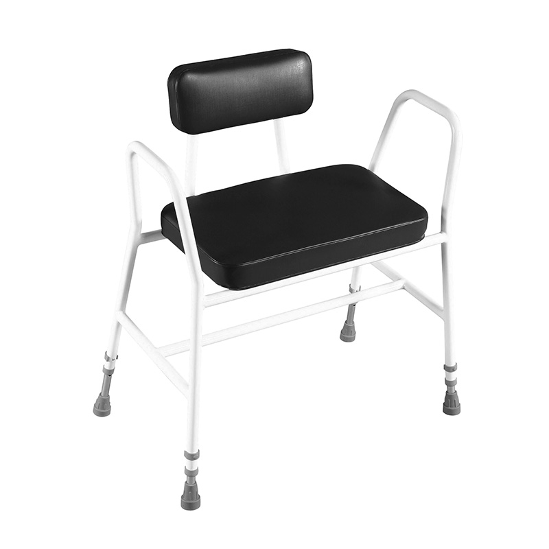 Picture of Bariatric Perching Stool - Foam Seat/Back & Steel Arms - Brown