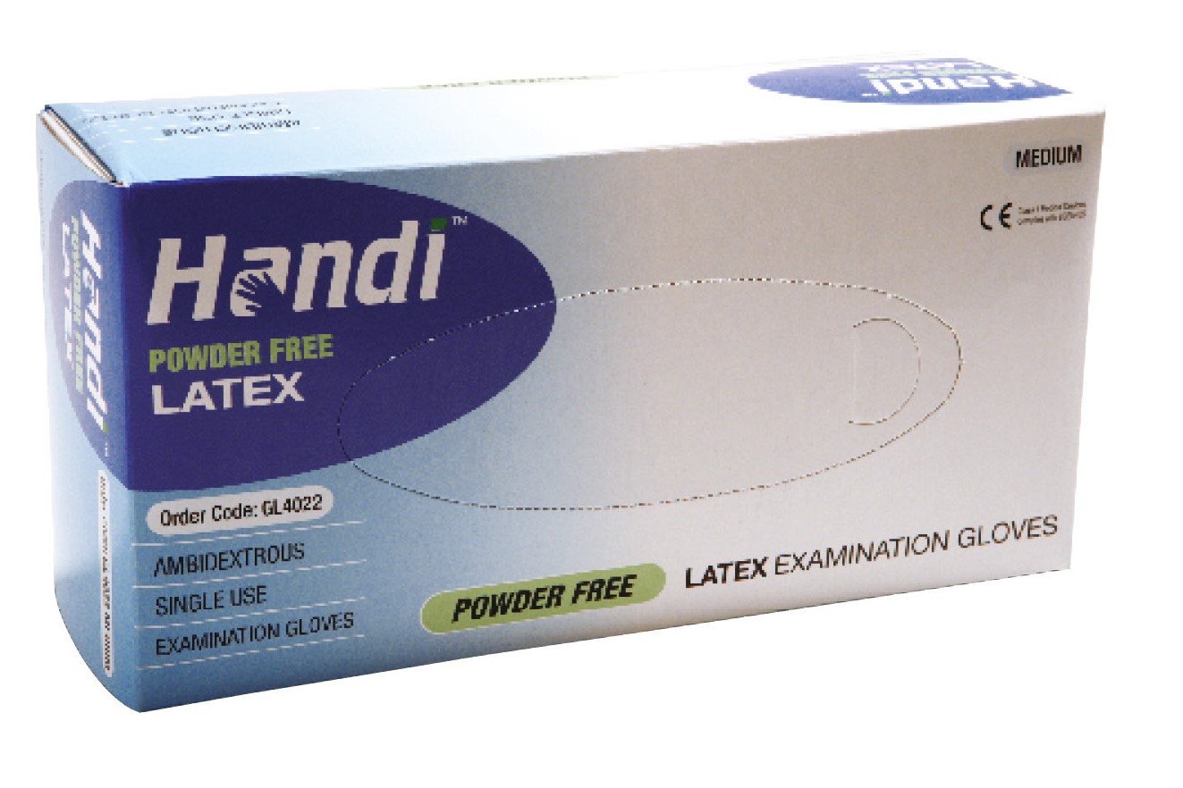 Picture of LATEX Examination Gloves / Powder Free / MEDIUM (100)