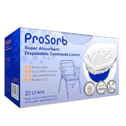 Picture of Prosorb Super Absorbent Disposable Commode/Bed Pan Liners (20/pack)