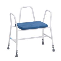 Picture of PU Bariatric Perching / Kitchen Stool - Adjustable Height, Tubular Arms & Back