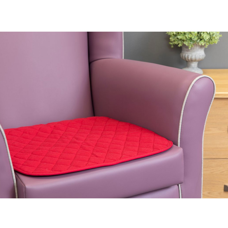 Aurorra Washable Chair Pad (50cm x 60cm) Maroon. Healthcare
