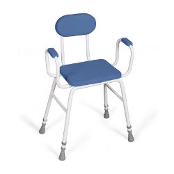 Picture of Deluxe Perching Stool Adjustable Height, Padded Arms & Back