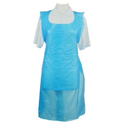Picture of Heavy Duty Flat Pack Polythene Aprons - Blue (100) (21200023)