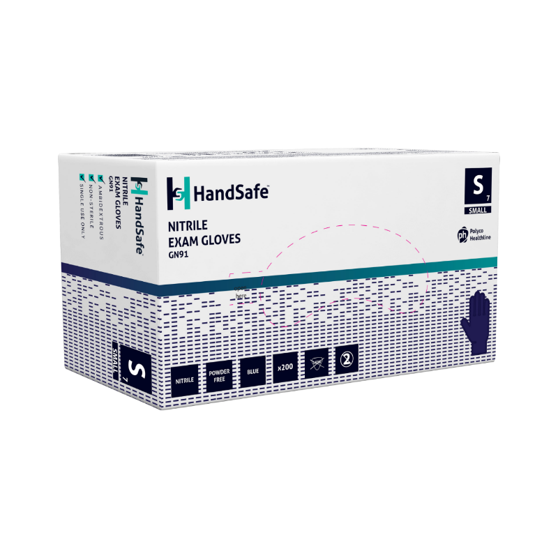 Picture of Handsafe NITRILE PF gloves SMALL 200/pk (GN91)