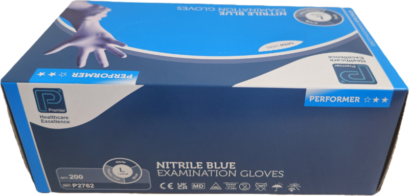 Picture of NITRILE BLUE GLOVE LARGE (200 in Pack)