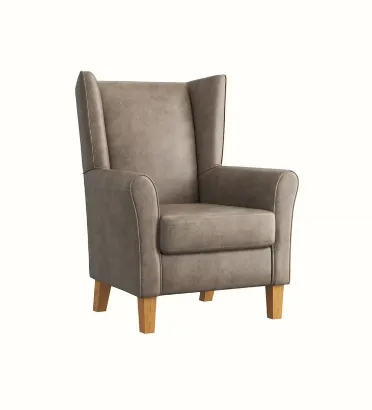 Picture of Alice Highback Chair with Wings - Ryde Flint (Oak Wood Finish)
