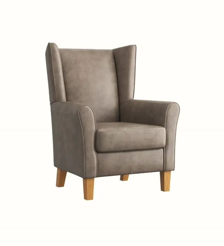 Picture of Alice Highback Chair with Wings - Ryde Flint (Oak Wood Finish)