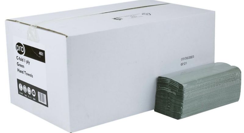 Picture of PRO C-Fold 1ply Green Hand Towels (2800 Sheets)