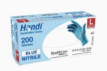 Picture of Handi  Blue NITRILE  PF Gloves / LARGE (200)