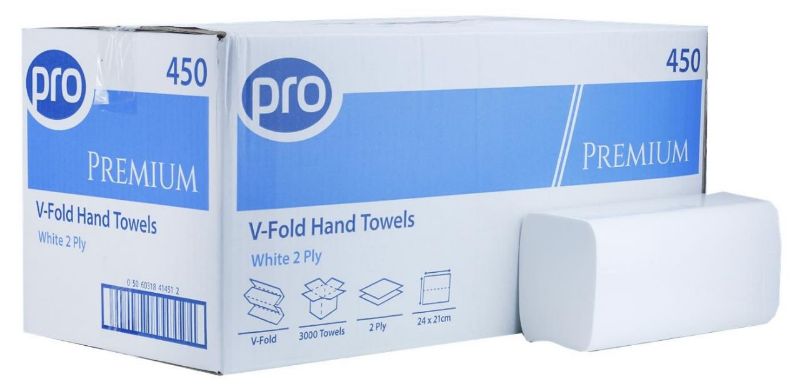 Picture of Pro Eco 2-ply White Interfold (V-Fold) Hand Towel (2940)