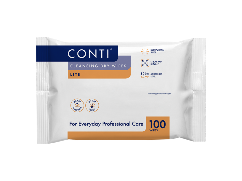 Picture of Conti Lite Dry wipes Large (28 x30) -  32 x 100 wipes